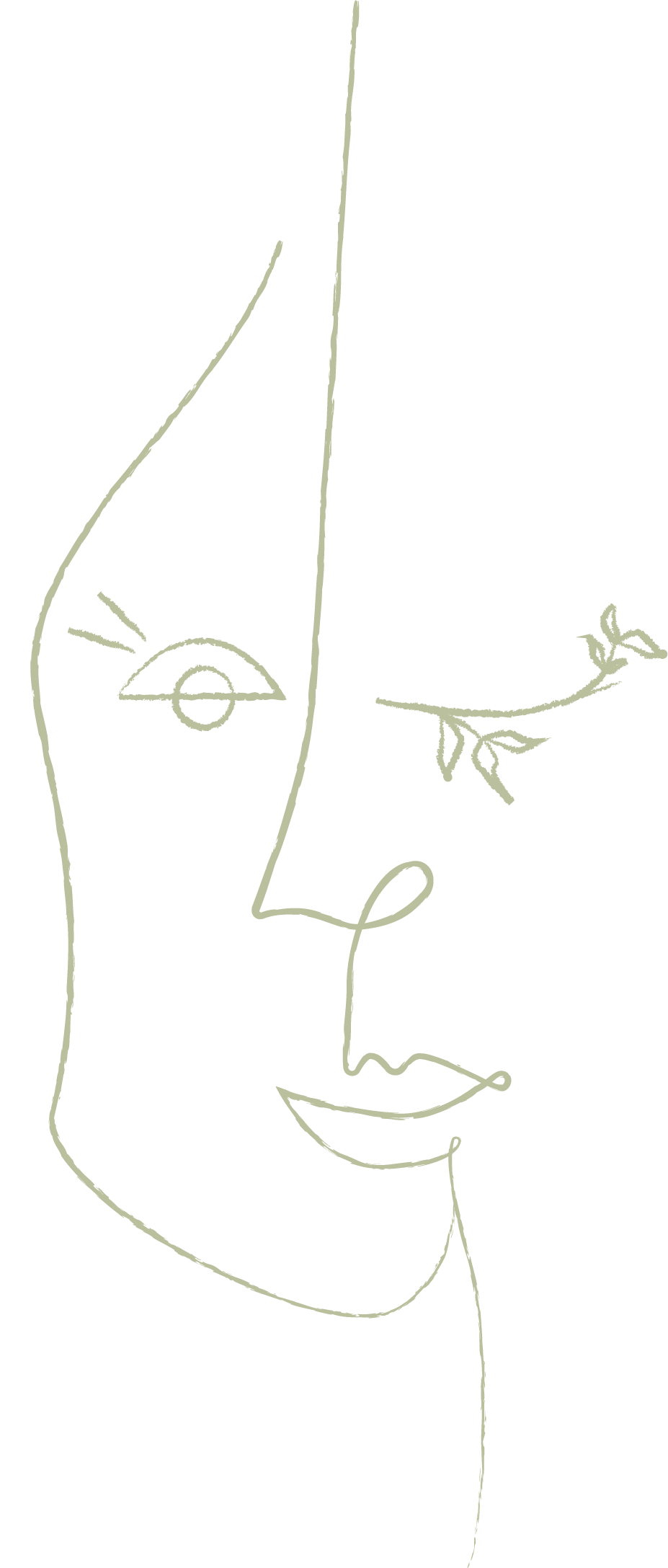 Ilustração rosto com folhas